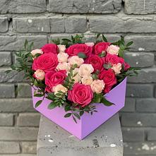 Цветочная композиция из Розы в коробке в Старый городок
