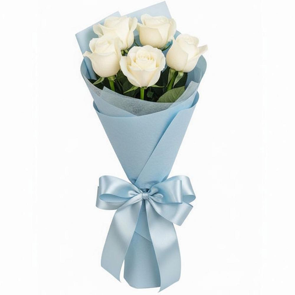 Букет 5 Белых роз Проуд в Старый городок