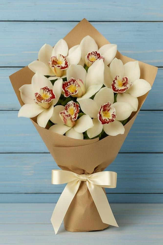 Букет цветов из: Орхидеи и Розы в Старый городок