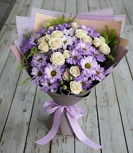 Букет цветов из:  Хризантемы и Розы в Старый городок